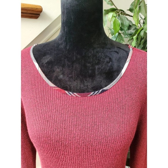 Staccato Women Maroon Polyester Round Neck Long Sleeve Knee Length Dress Small - Picture 6 of 11